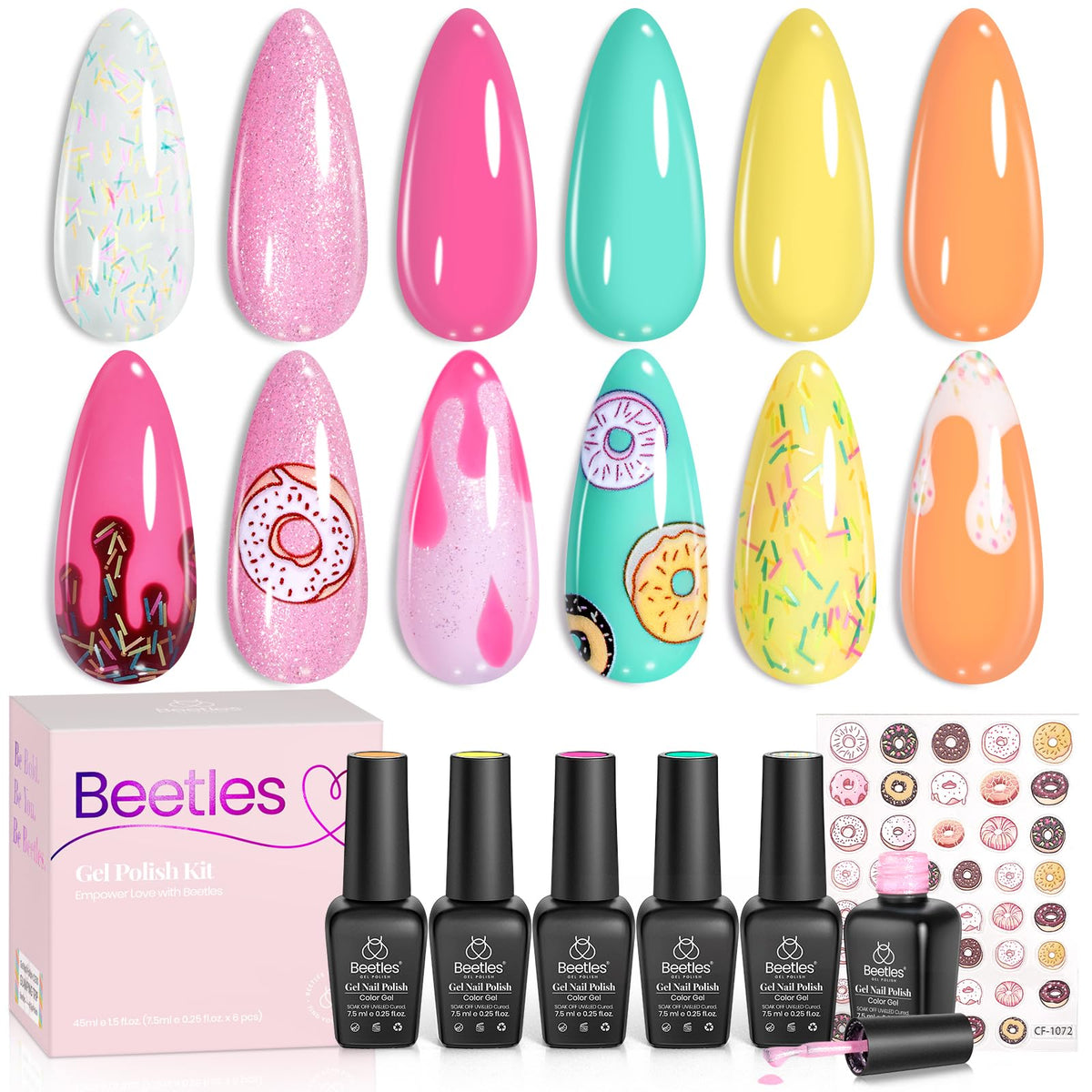 beetles Gel Polish Whispers of Love Jelly Gel Nail Polish Set, 6 Colors