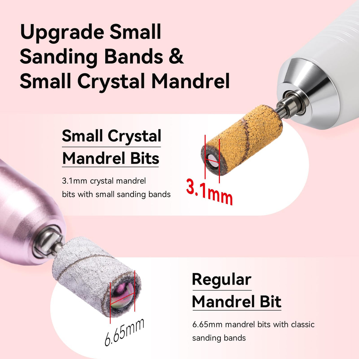 Makartt Nail Drill Sanding Bands - 100Pcs 80/120/180/240 4 Color Grit File