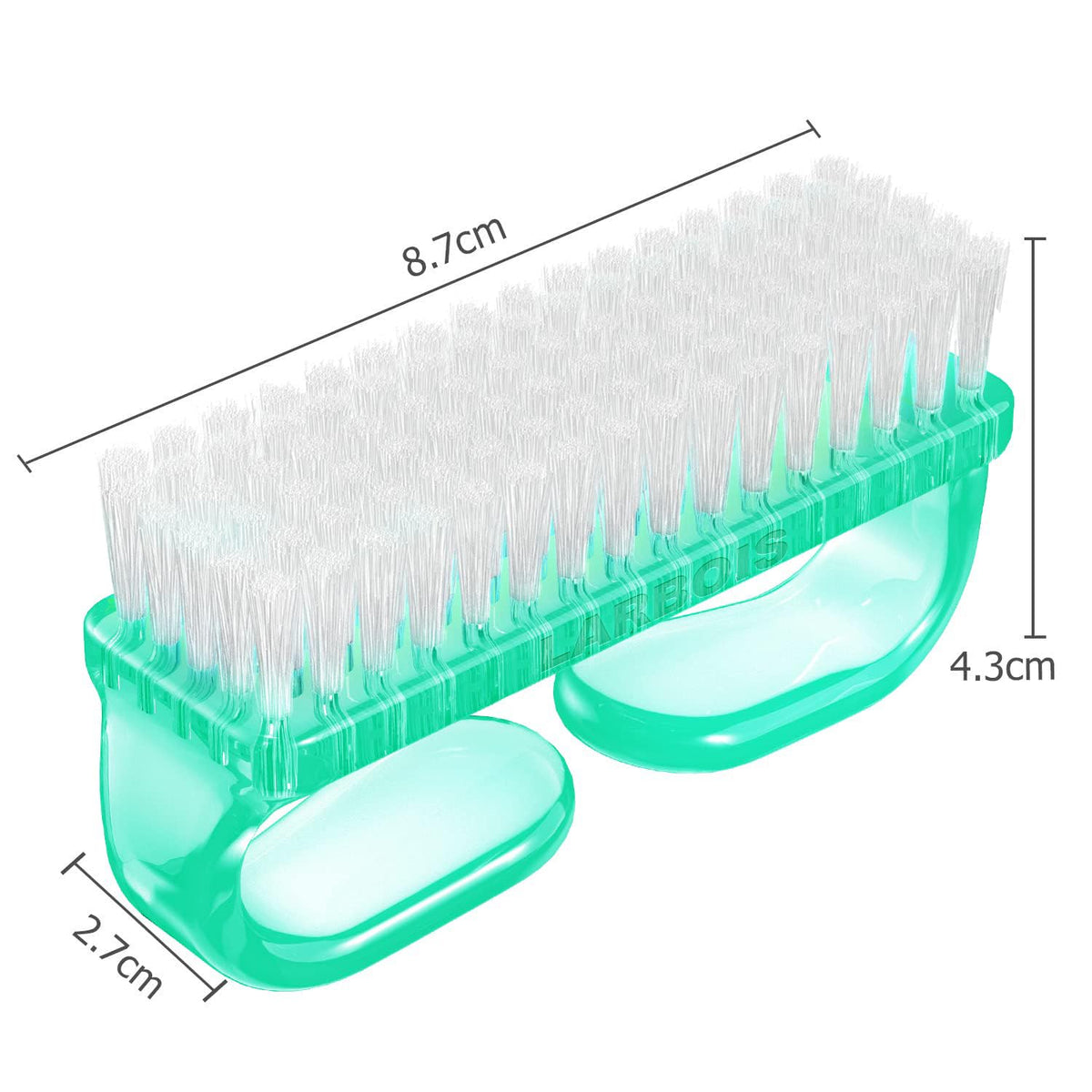 Larbois Handle Grip Nail Brush, Nail Brushes Hand Fingernail Brush Cleaner Scrubbing Kit Pedicure for Toes and Nails Men Women (4 Pack)