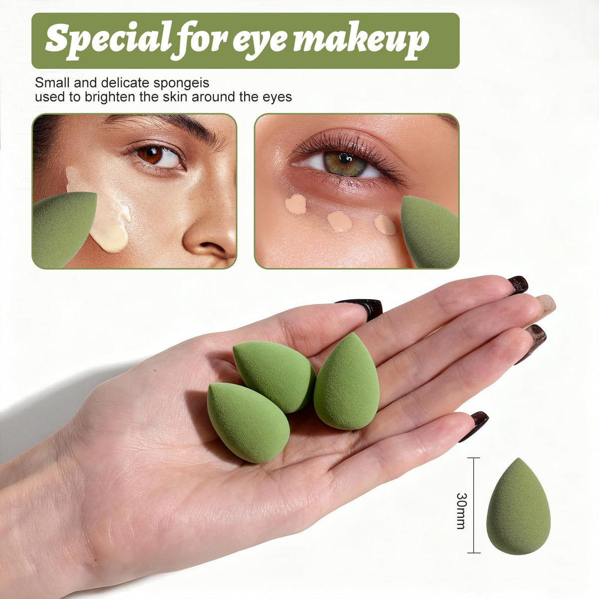 Makeup Sponge Set BS-MALL Triangle Puff 14PCS Non-Latex Beauty Blender Sponges with Travel Case, Soft Makeup Puff for Foundation, Concealer, Cream & Powder, Face & Eye Blending for Sensitive Skin
