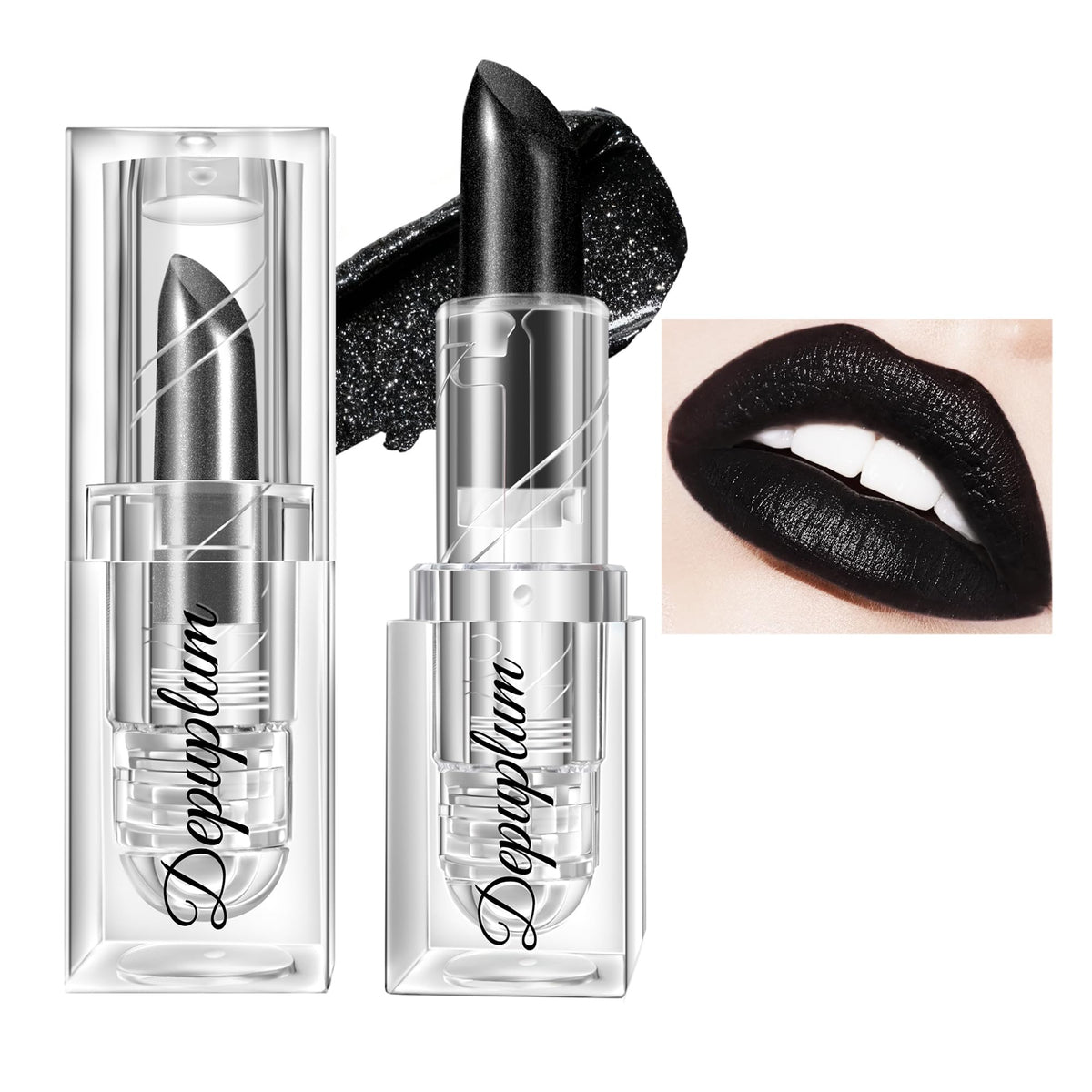 Depuplum Black Lipstick Glitter Red Lipstick Ombre Lips Dual Tone