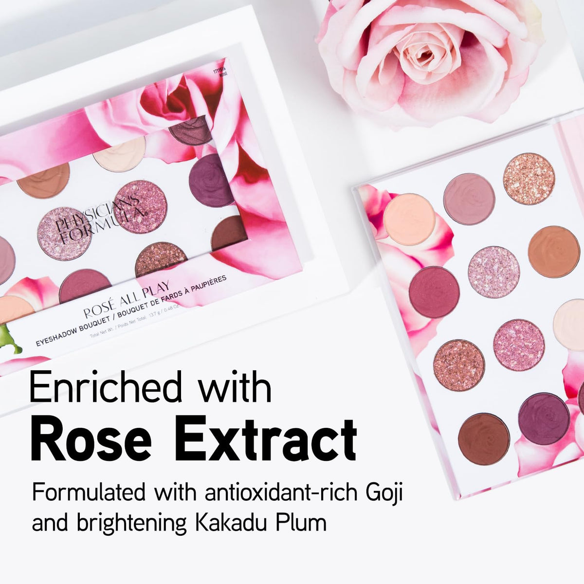 Physicians Formula Eyeshadow Bouquet, 12-Shade Palette with Shimmer, Matte & Satin Finishes, Enriched with Rose Extract – Rose All Play