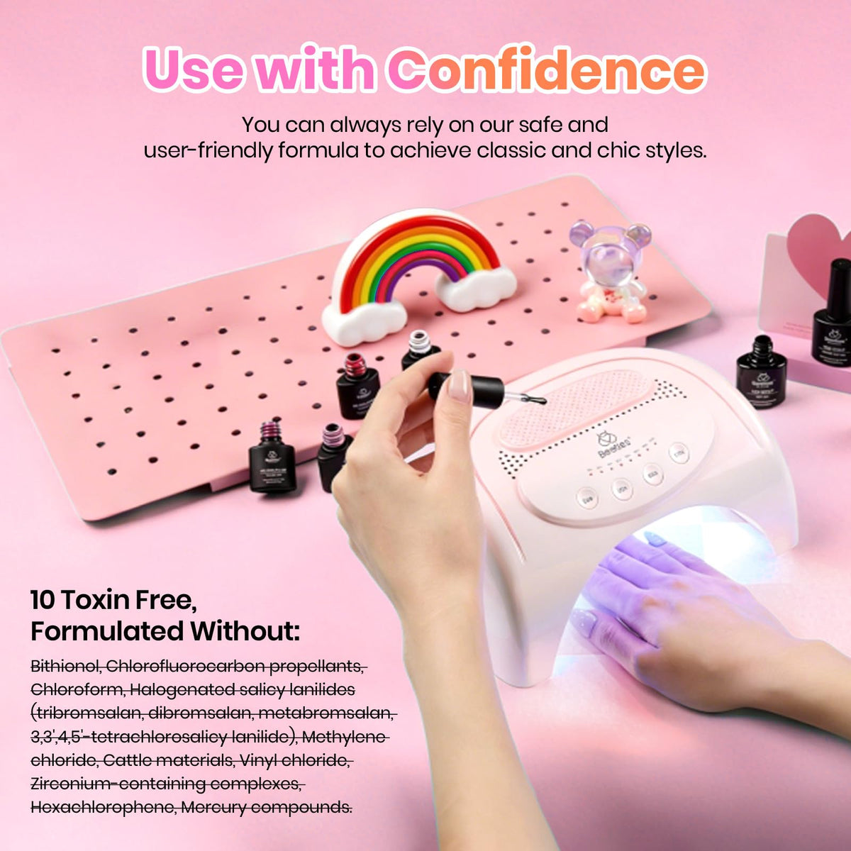 Beetles Gel Nail Polish Set, 63 PCS 55 Colors Gel Polish Kit with Base Coat