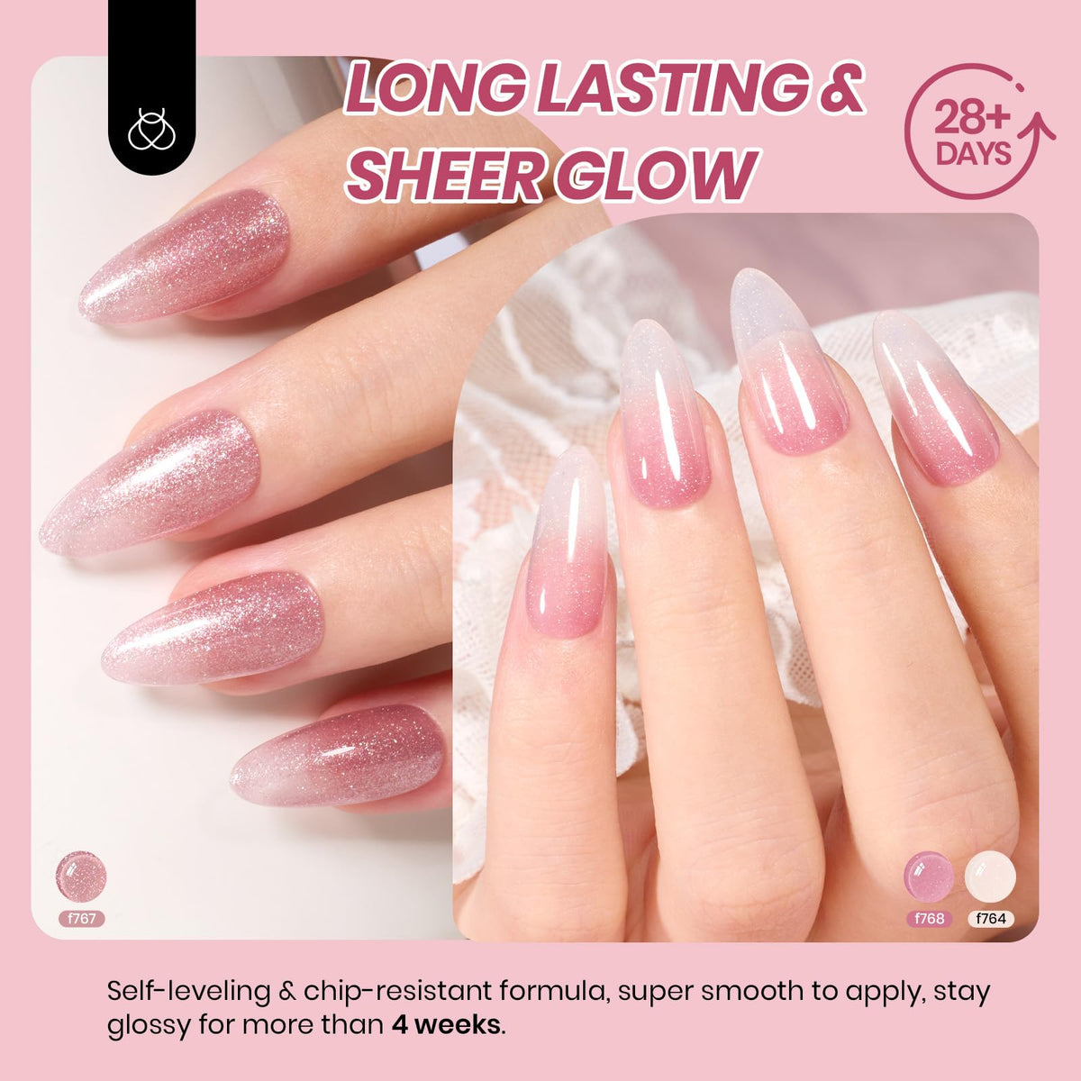beetles Gel Polish Whispers of Love Jelly Gel Nail Polish Set, 6 Colors