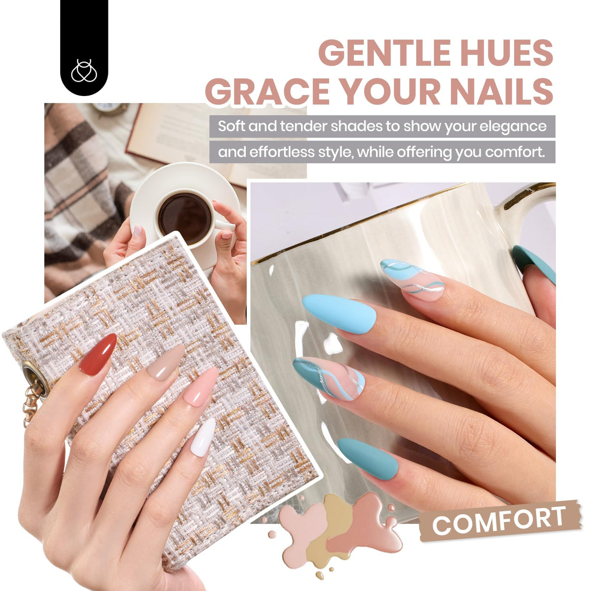 Beetles Fall Gel Nail Polish Set, 20 Colors Orange Yellow Brown
