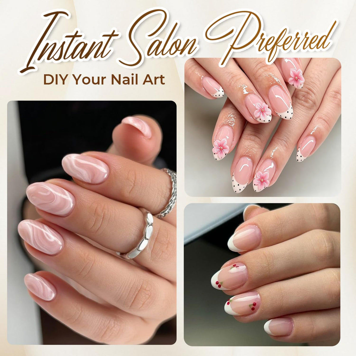 UNA GELLA Almond Gel Nail Tips 504PCS Pre-Etched Clear Fake Nails Tips