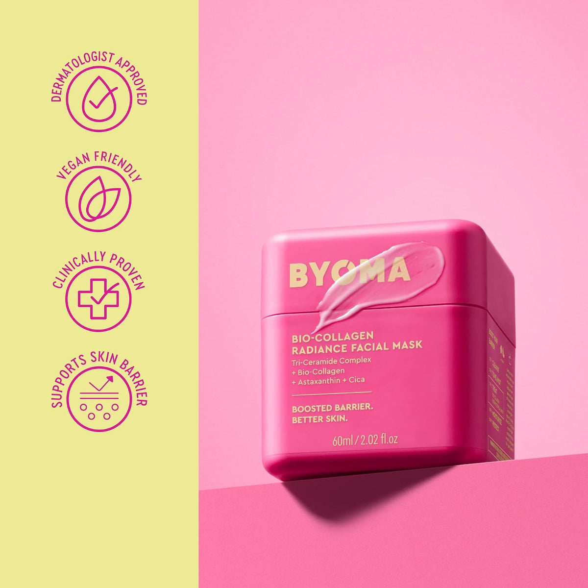 BYOMA Collagen Face Mask - Bio-Collagen Peel-Off Mask for Glass Skin