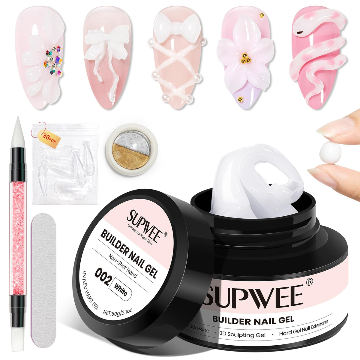 3D Gel for Nail Art, Clear 3d Sculpting Gel for Nail Art