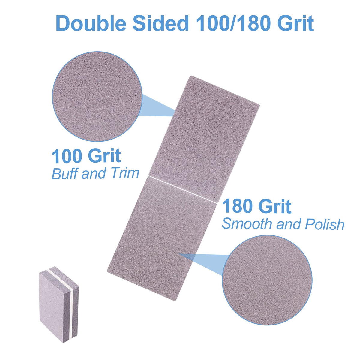 Nail Buffers (50 Pack), Mini Buffer Block Nail File for Acrylic Nails and Natural Nails, 100/180 Grit Nail Buffer Block Bulk Buffing Blocks for Nail Buff Professional Manicure File Blocks Set Pink