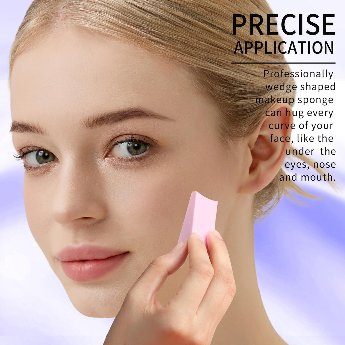 Teenitor 48 Pieces Makeup Sponges For Foundation, Latex Free Small Wedge Shaped Sponge Applicator For Liquid Cream Foundation Festival Makeup