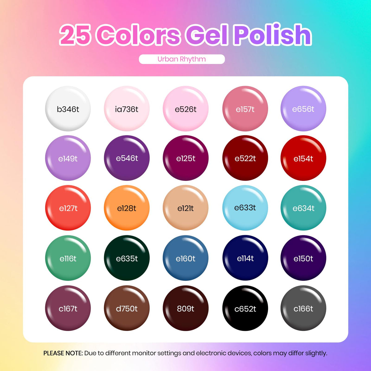 Beetles Fall Gel Nail Polish Set, 23Pcs Brown Burgundy Red Nude Pink