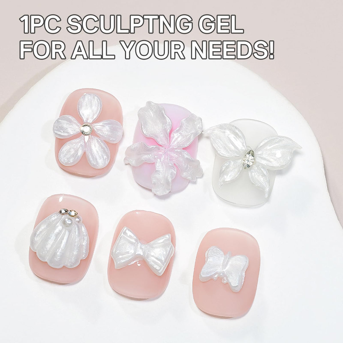 MIZHSE 3D Nail Scupting Gel for Nail Art, 6PCS Neon Colors Non-sticky
