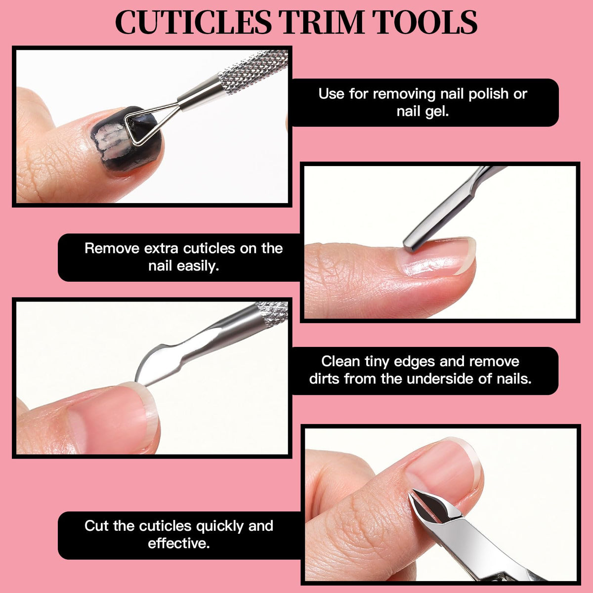 FANDAMEI Nail Care Kit, Nail Files 100/180, Nail Buffer Block, Cuticle Nippers, Cuticle Trimmer, Cuticle Pusher, Nail Tools, Nail Kit, Pedicure & Manicure Tools, Nail Prep Kit, Manicure Kit for Women