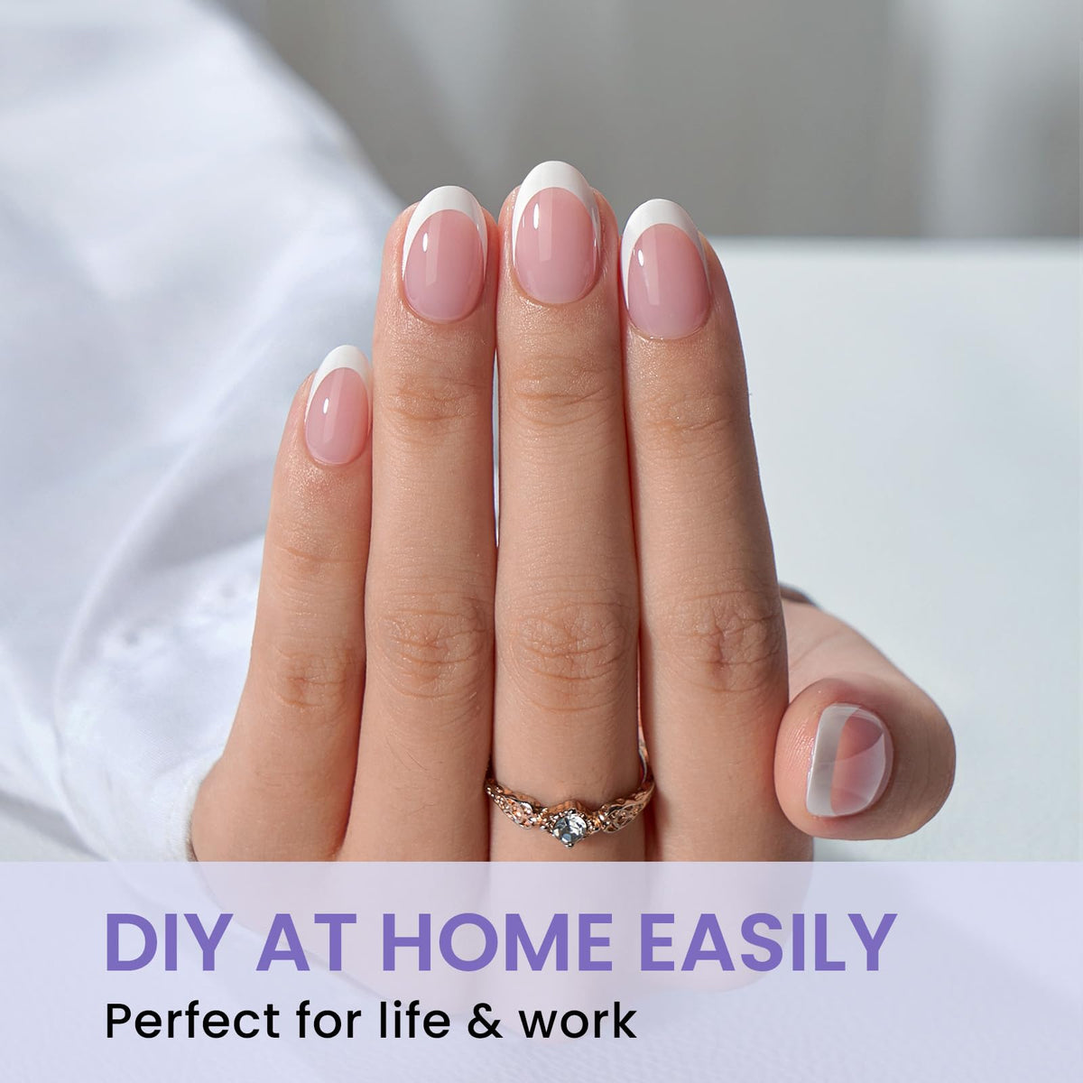 BTArtbox Half Cover Clear Fake Nails with Case, Long Square, 500 Pcs