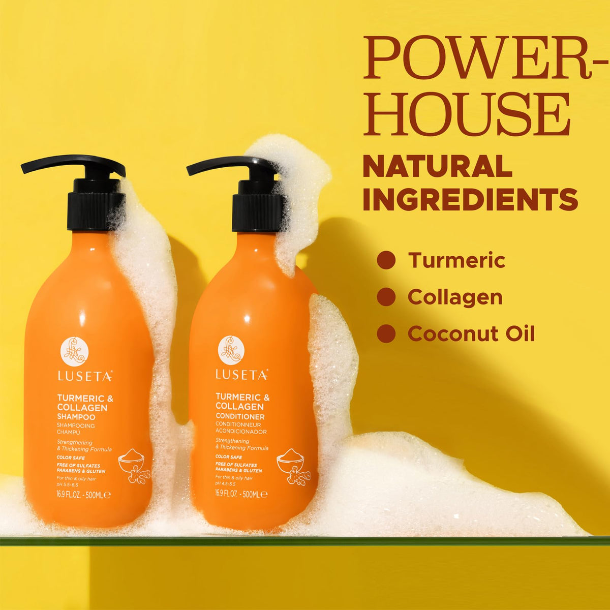 Luseta Rosemary Mint Shampoo and Conditioner Set for Hair Strengthening