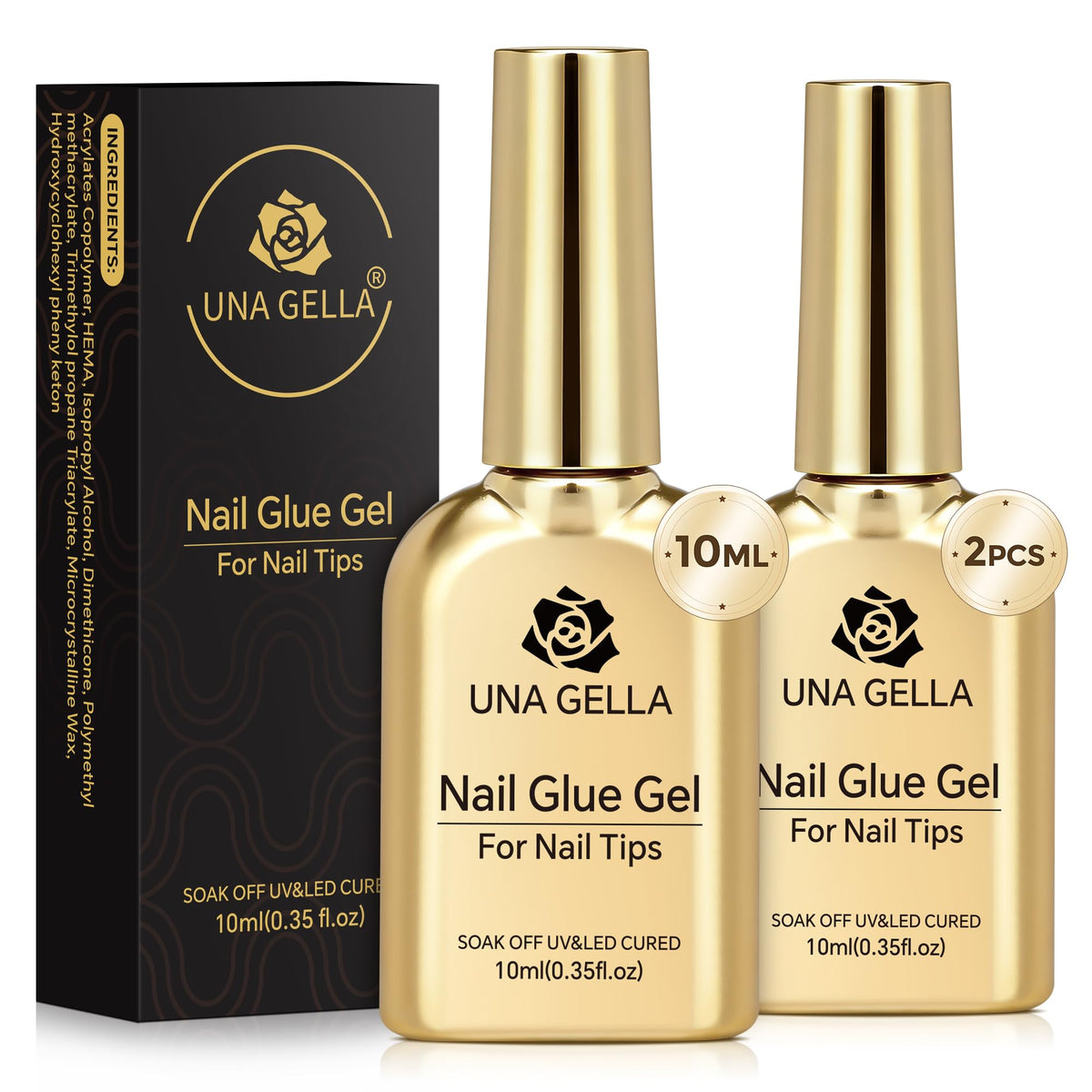 UNA GELLA Solid Nail Glue Super Strong for Press On Nails & Nail Tips 15g