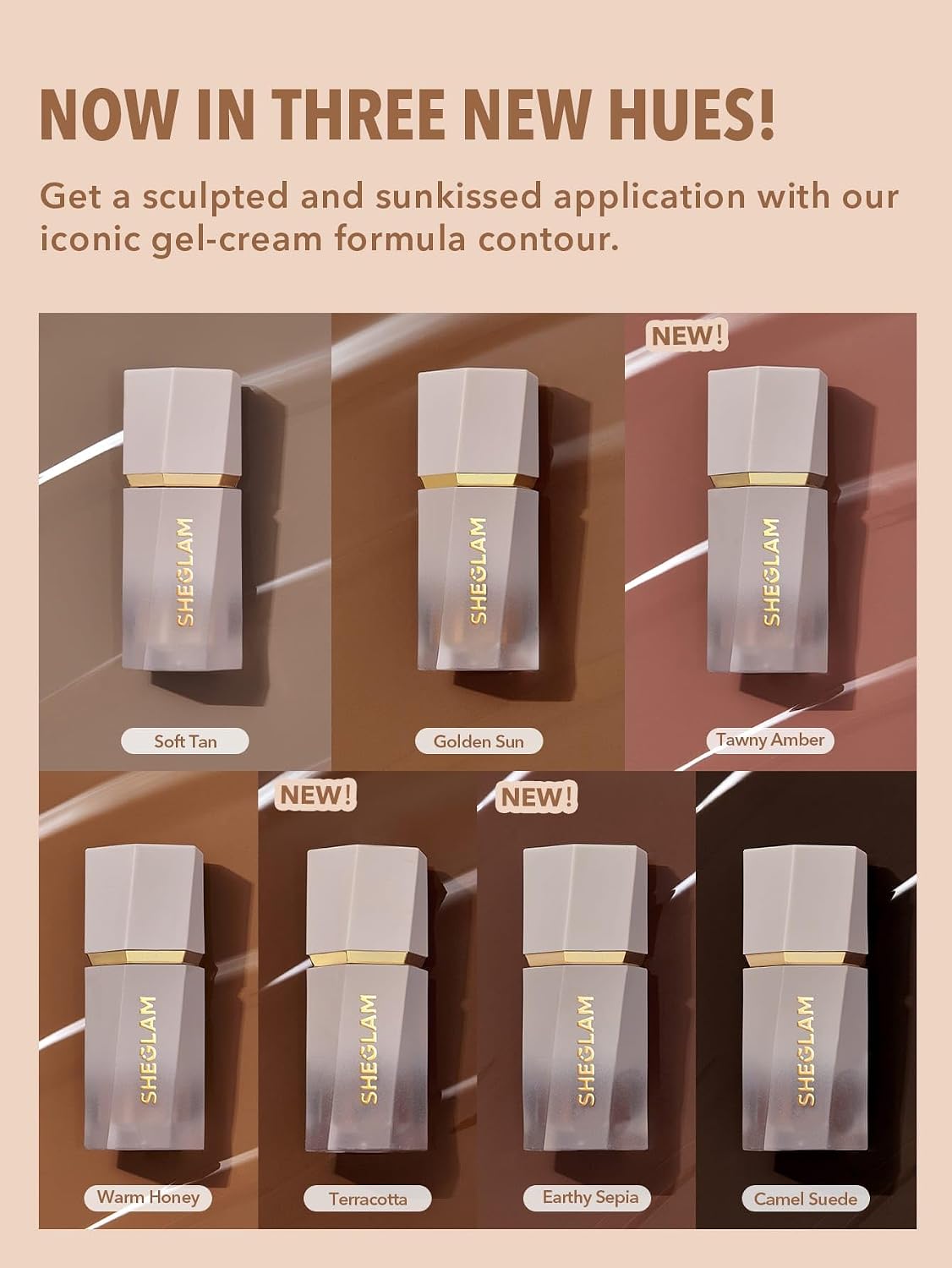 SHEGLAM Sun Sculpt Cool Toned Liquid Contour Stick Long Lasting Cream Bronzer Makeup - 01 Soft Tan
