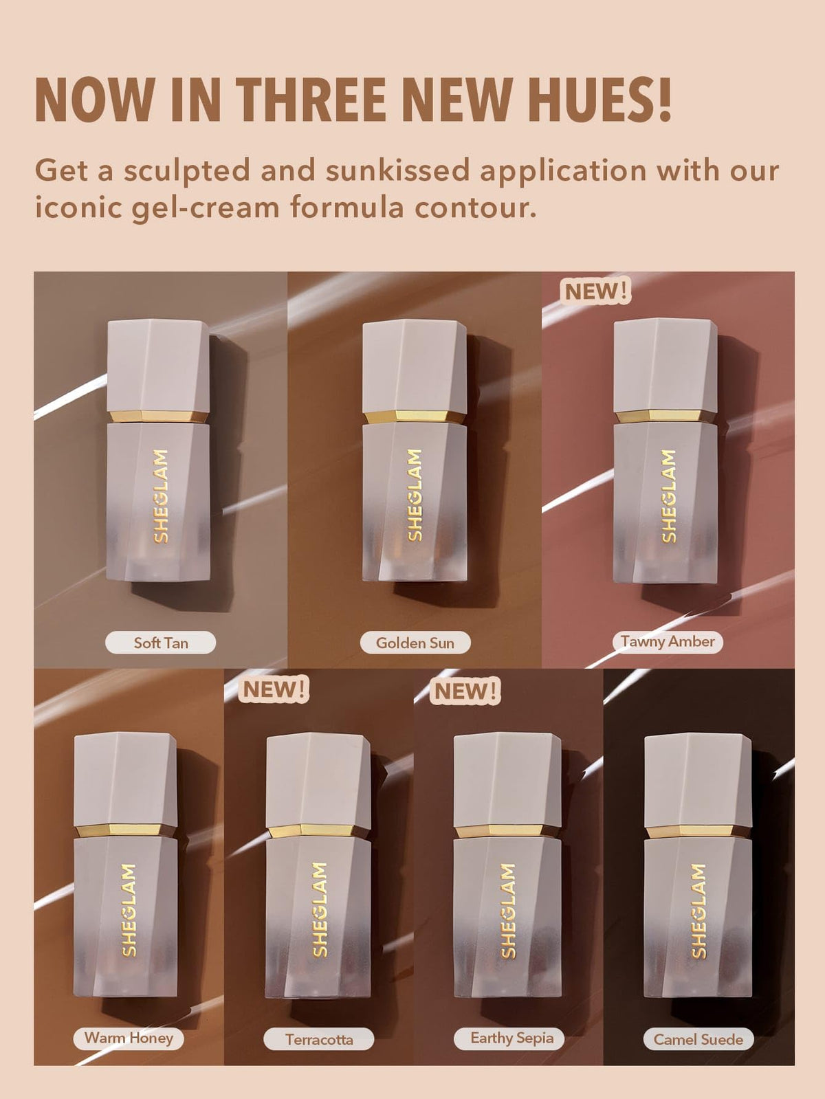 SHEGLAM Sun Sculpt Cool Toned Liquid Contour Stick Long Lasting Cream Bronzer Makeup - 01 Soft Tan