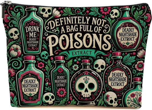 Funny Poisons Makeup Bag, Witchy Gifts Cosmetic Bag Travel Toiletry Bags