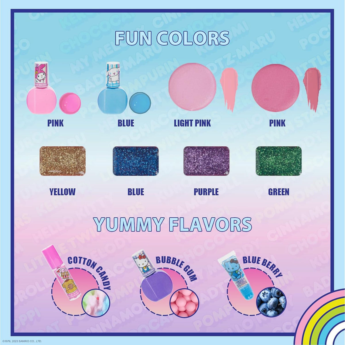 Hello Kitty Train Case Beauty Set with Washable Makeup, Ages 3+