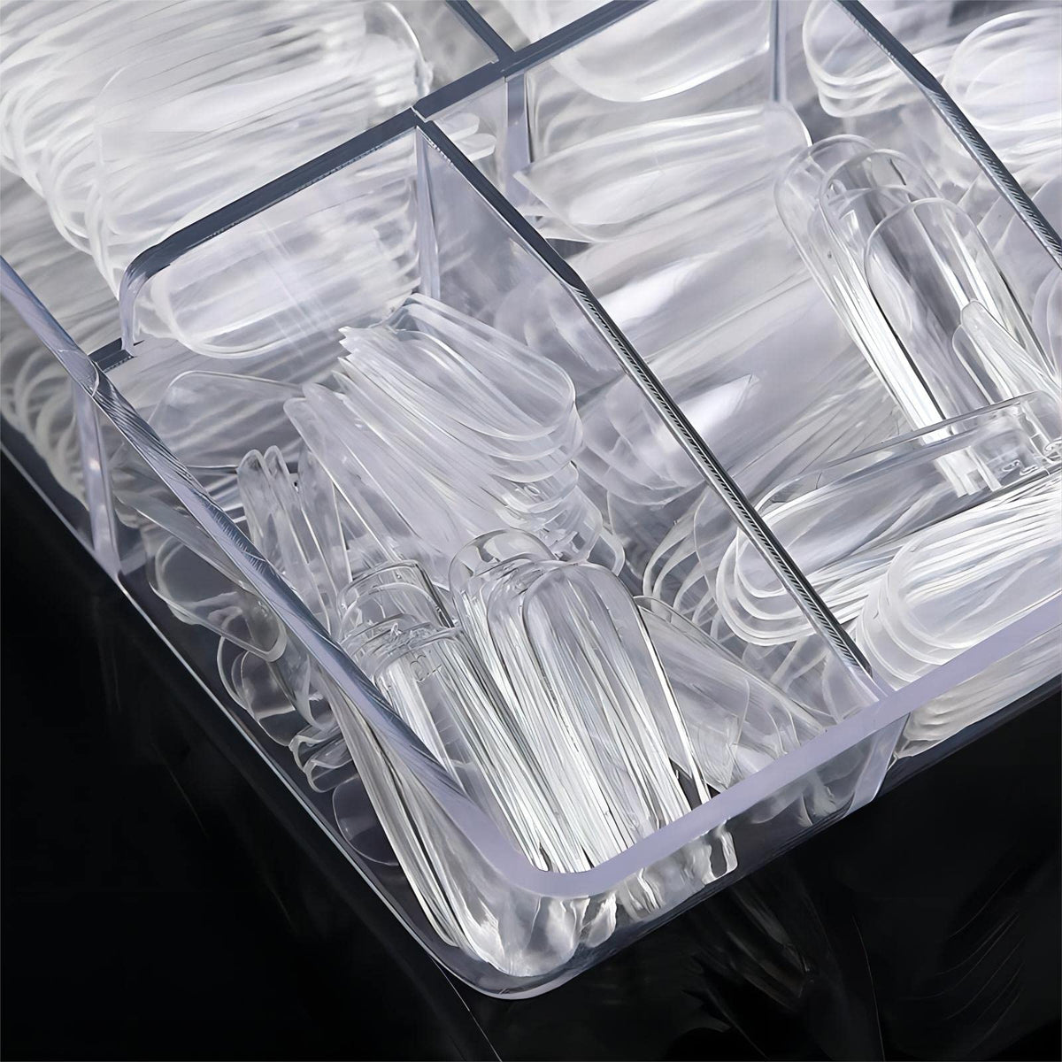 1000pcs Clear and Natural Acrylic Nail Tips,10 Size French Nail Tips For Acrylic Nails Half Cover False Nails Extension Artificial Fingernails