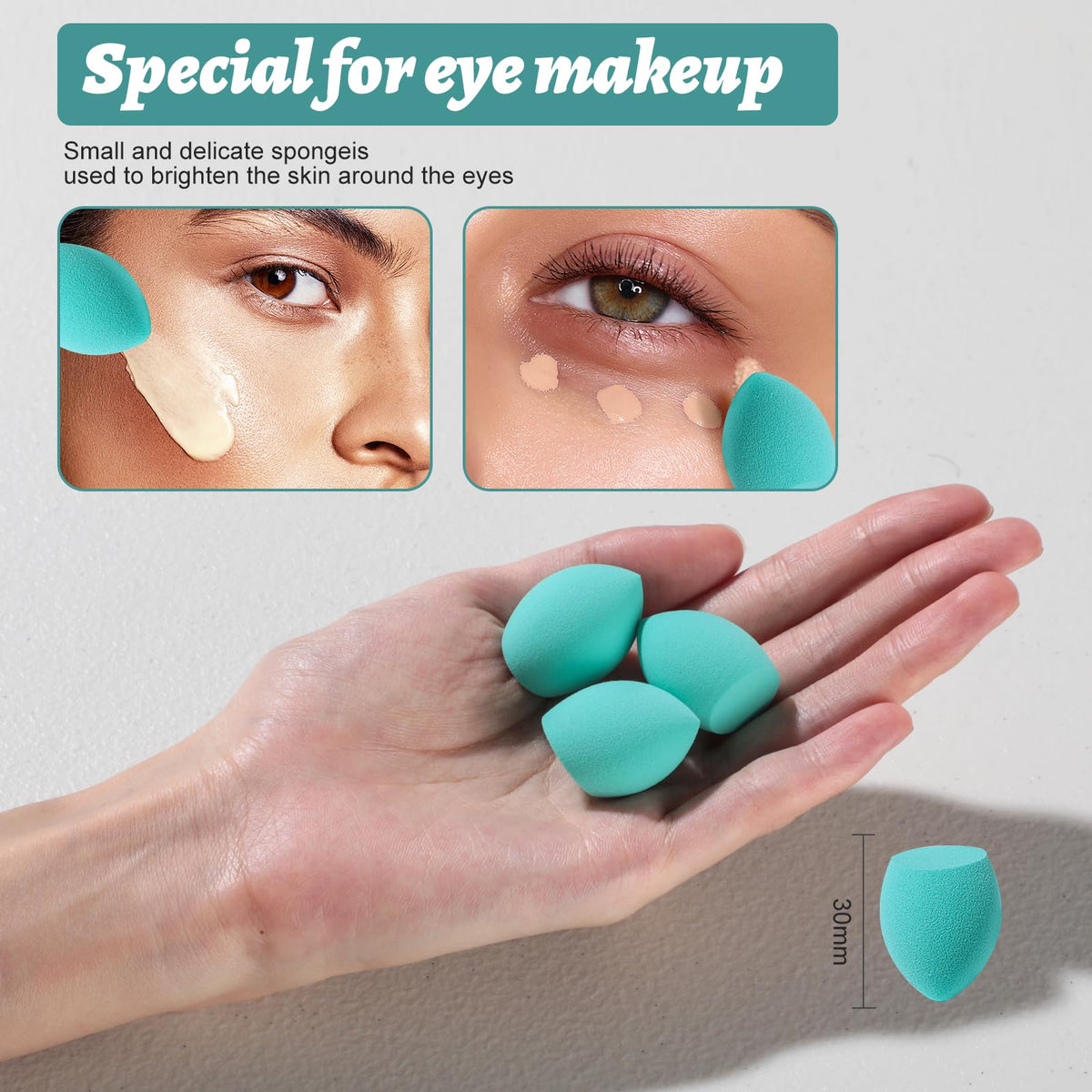 Makeup Sponge Set BS-MALL Triangle Puff 14PCS Non-Latex Beauty Blender Sponges with Travel Case, Soft Makeup Puff for Foundation, Concealer, Cream & Powder, Face & Eye Blending for Sensitive Skin