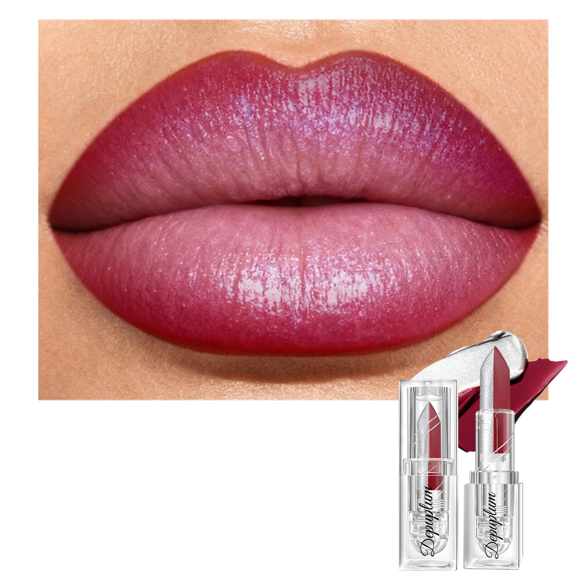 Depuplum Black Lipstick Glitter Red Lipstick Ombre Lips Dual Tone