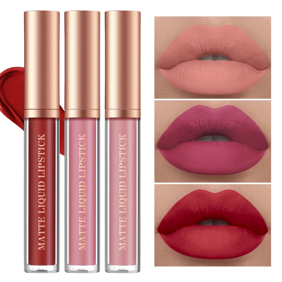 12Pcs Matte Liquid Lipstick and Lip Liner Set, Lip Makeup Combo (Set A)