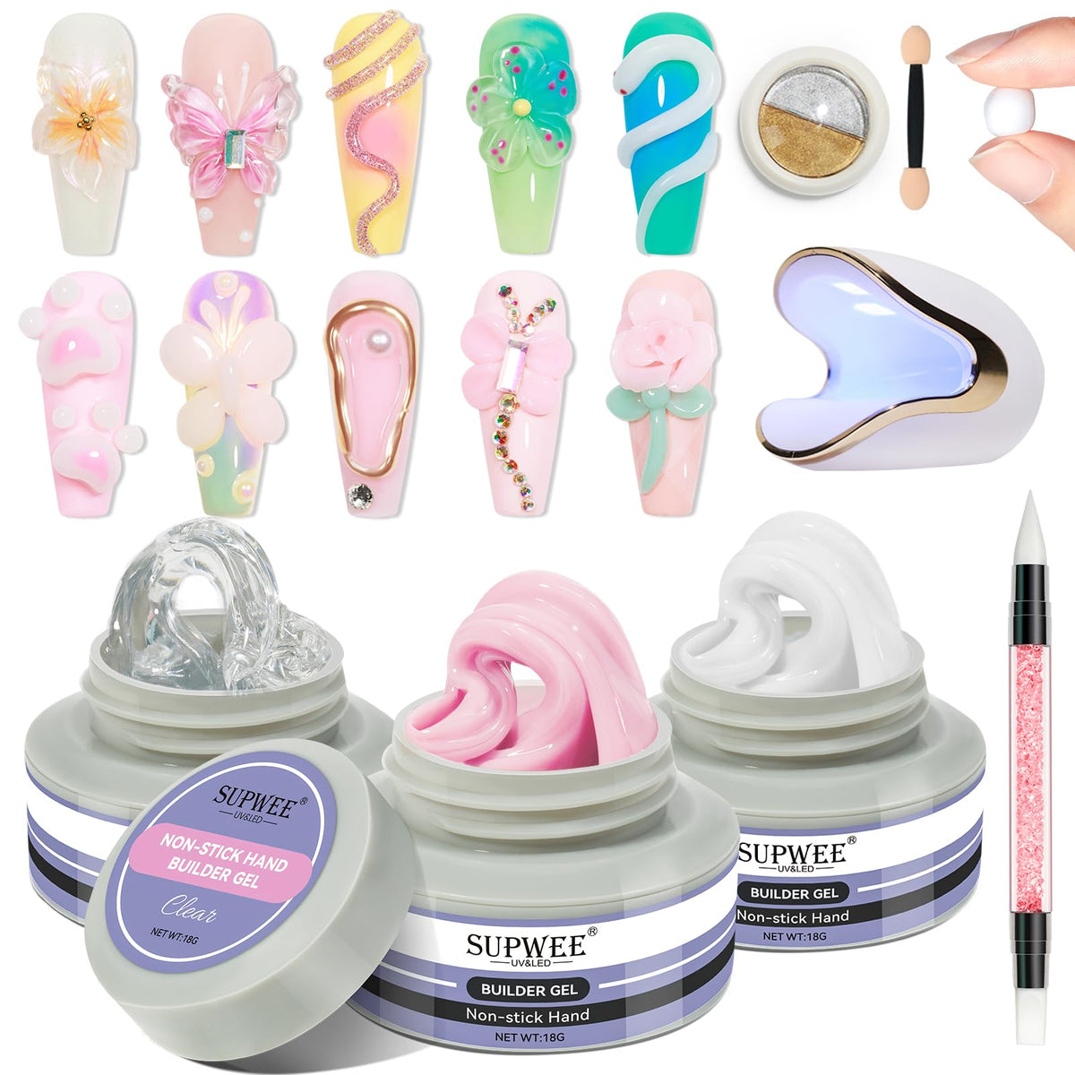 3D Gel for Nail Art, Clear 3d Sculpting Gel for Nail Art