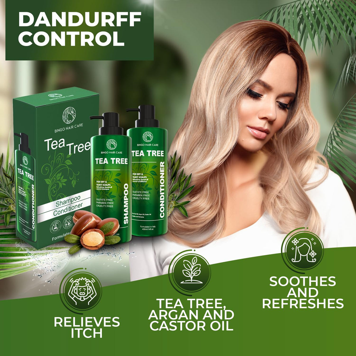 Curly Shampoo and Conditioner Set - Sulfate Free Moisturizing Formula - Deep Treatment for Curly and Permed Hair Women and Men - 14 Fl Oz (Set of 2)