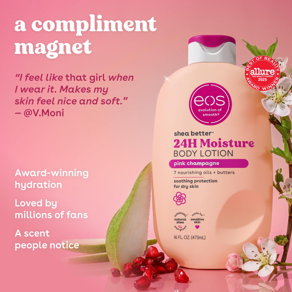 eos Natural Shea Better Body Lotion, Fresh & Cozy, 16 fl oz