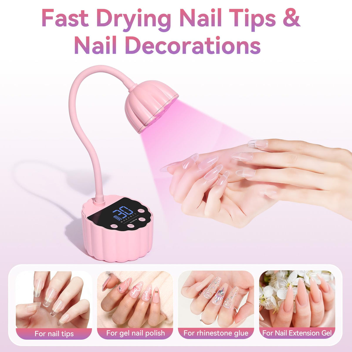 Makartt Cordless Gooseneck UV Nail Lamp for Gel-X Nails, Flash Cure