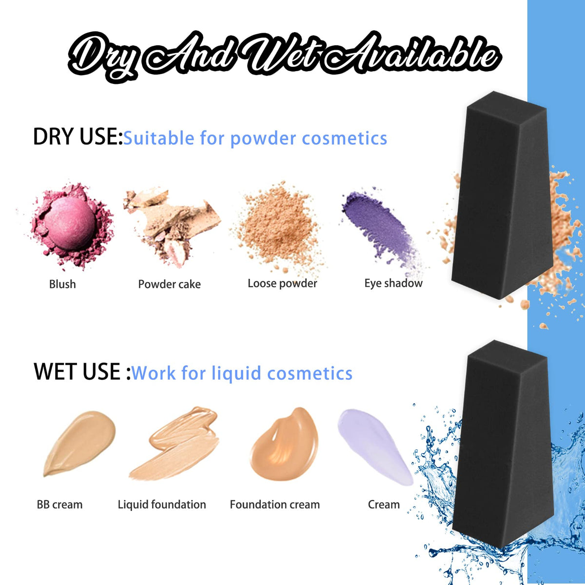 Teenitor 48 Pieces Makeup Sponges For Foundation, Latex Free Small Wedge Shaped Sponge Applicator For Liquid Cream Foundation Festival Makeup