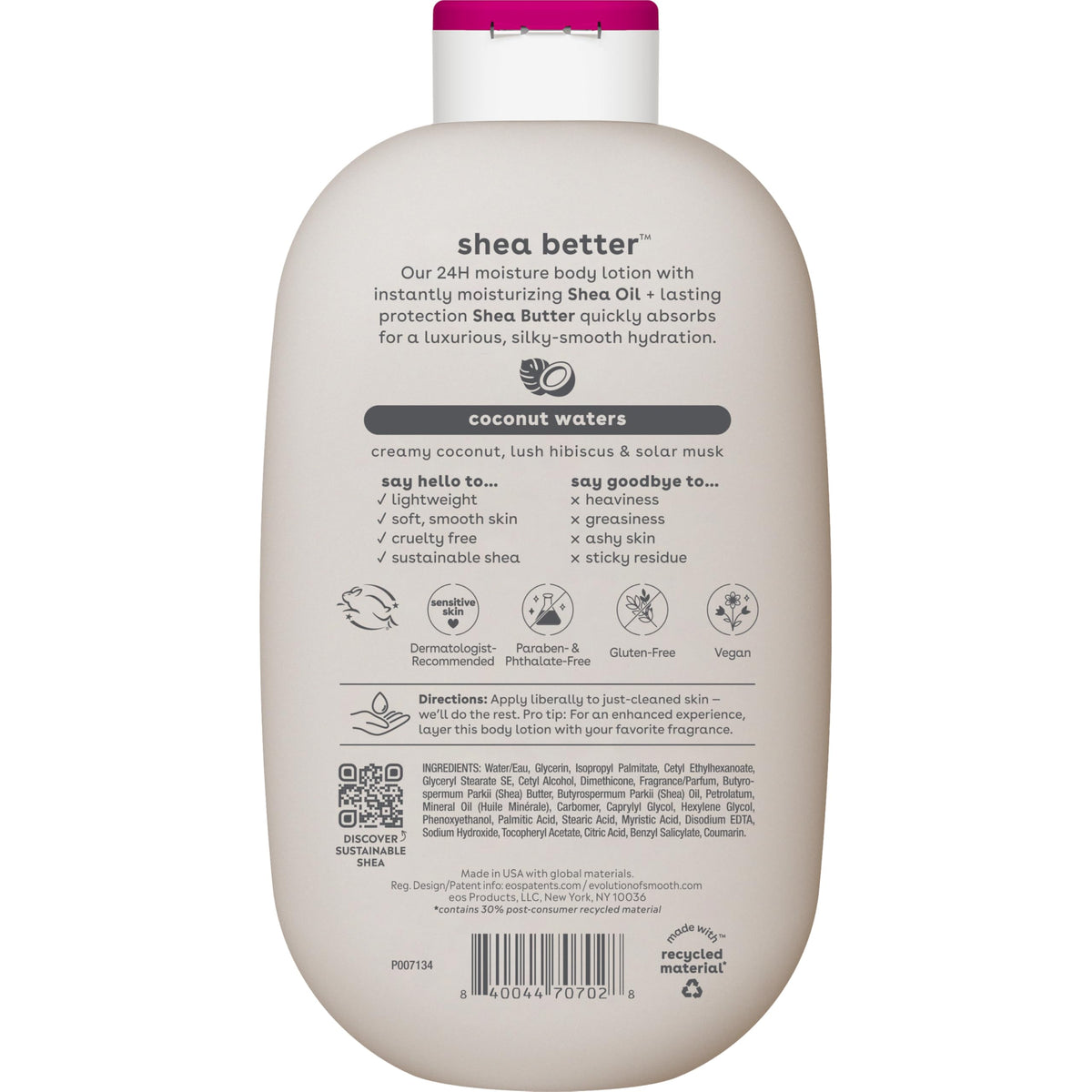 eos Natural Shea Better Body Lotion, Fresh & Cozy, 16 fl oz