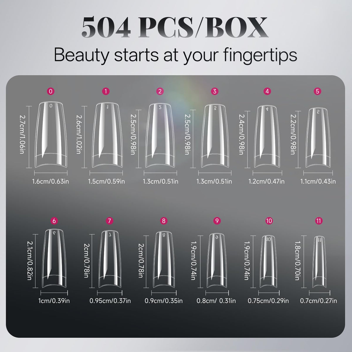 krofaue Extra Long Stiletto Nail Tips - False Clear Nais
