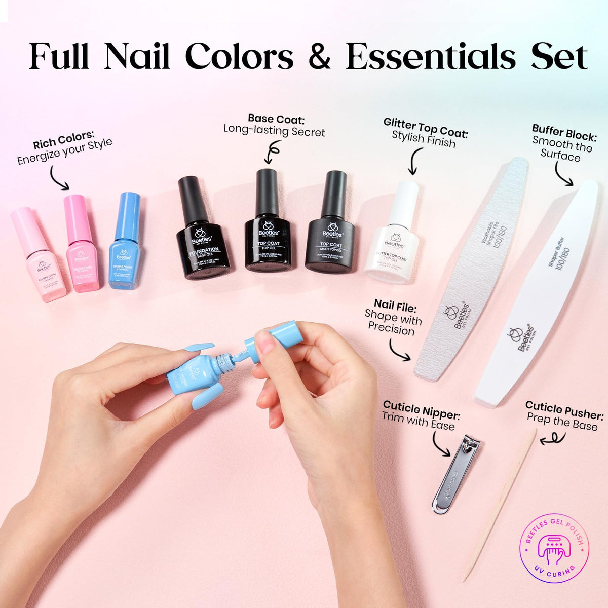 Beetles Fall Gel Nail Polish Set, 20 Colors Orange Yellow Brown