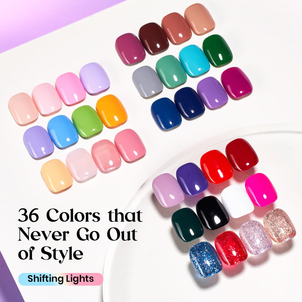 Beetles Gel Nail Polish Set, 63 PCS 55 Colors Gel Polish Kit with Base Coat