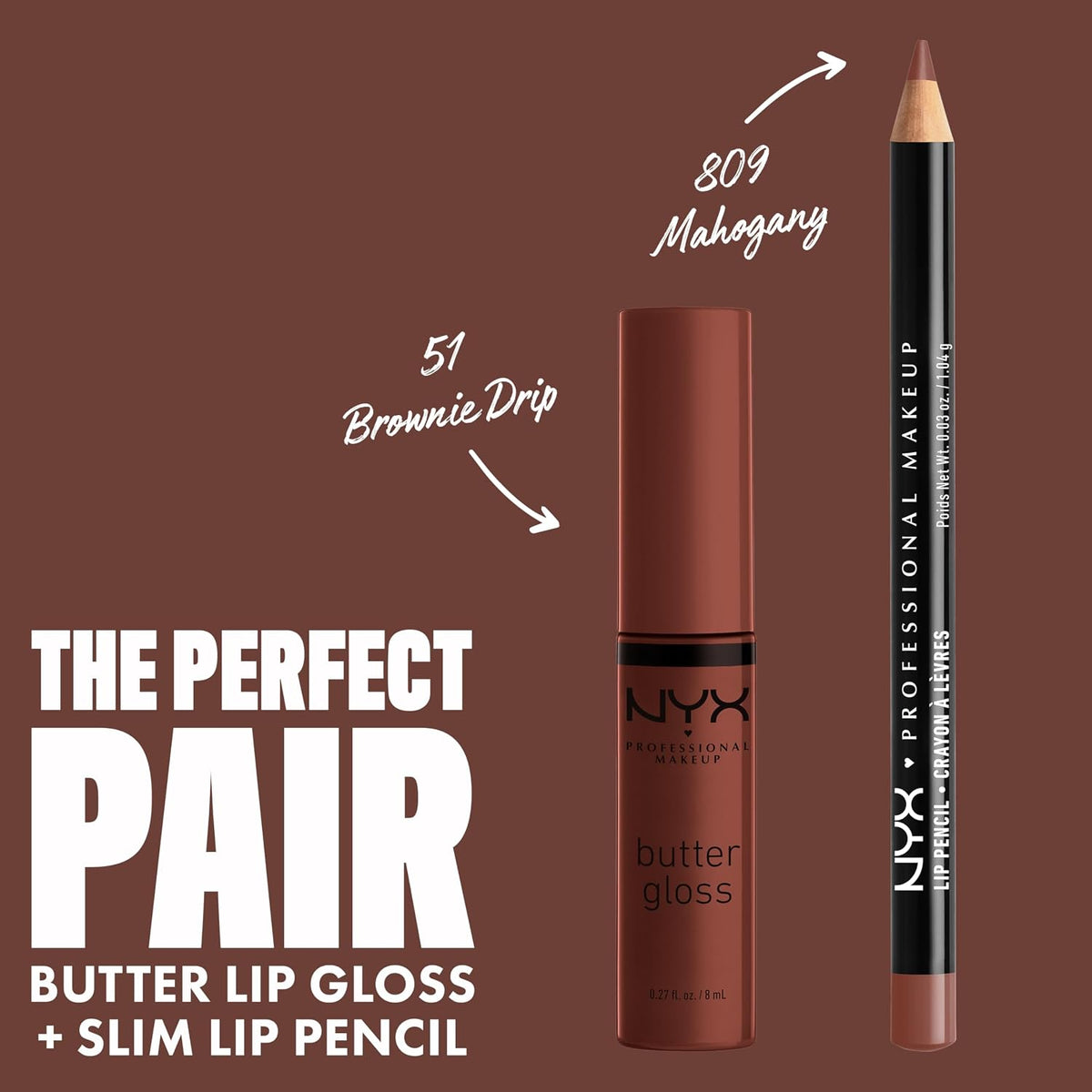 NYX PROFESSIONAL MAKEUP Slim Lip Pencil, Long-Lasting Creamy Lip Liner - Espresso