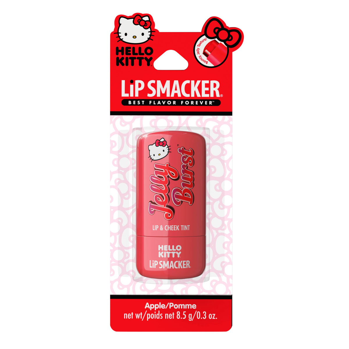 Lip Smacker Hello Kitty So Jelly Lip & Cheek Tint, Moisturizing Sheer & Buildable Color, Fun Bouncy Jelly Texture, Sweet Cherry Flavor - Cherry