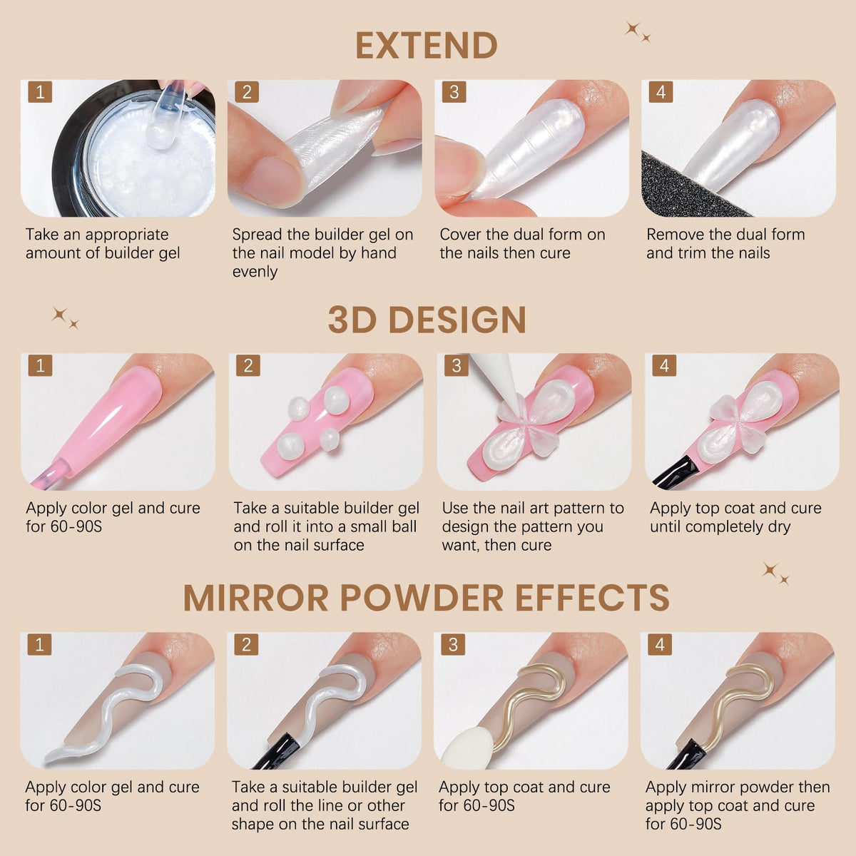 3D Gel for Nail Art, Clear 3d Sculpting Gel for Nail Art