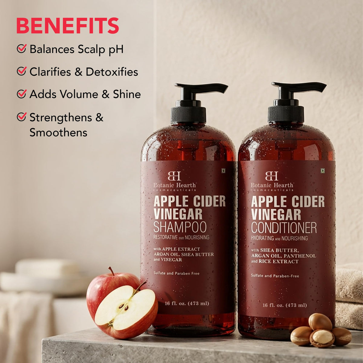 Botanic Hearth Tea Tree Shampoo And Conditioner Set - 16 Fl oz Each
