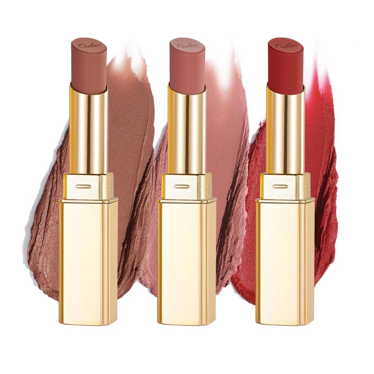 Oulac Red Matte Lipsticks for Women, Silky Velvet Matte Lipstick, Terracotta High Impact Lip Color, Soft Smooth Texture, Not Dry Lightweight Formula Infused with Vitamin E, RM06