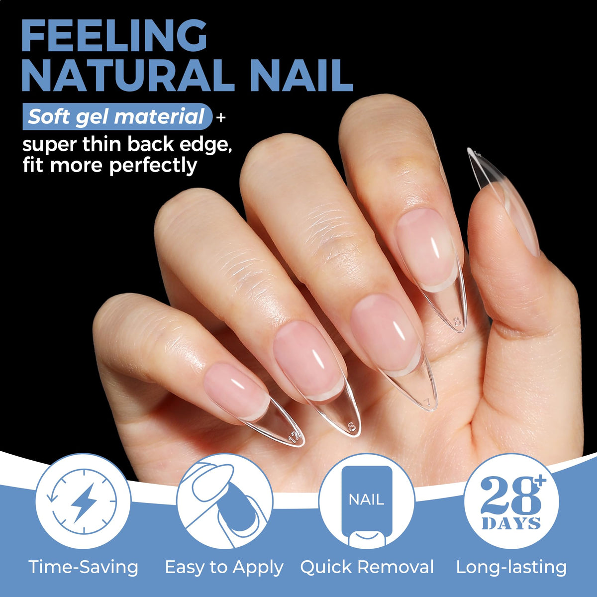 UNA GELLA Solid Nail Glue Super Strong for Press On Nails & Nail Tips 15g