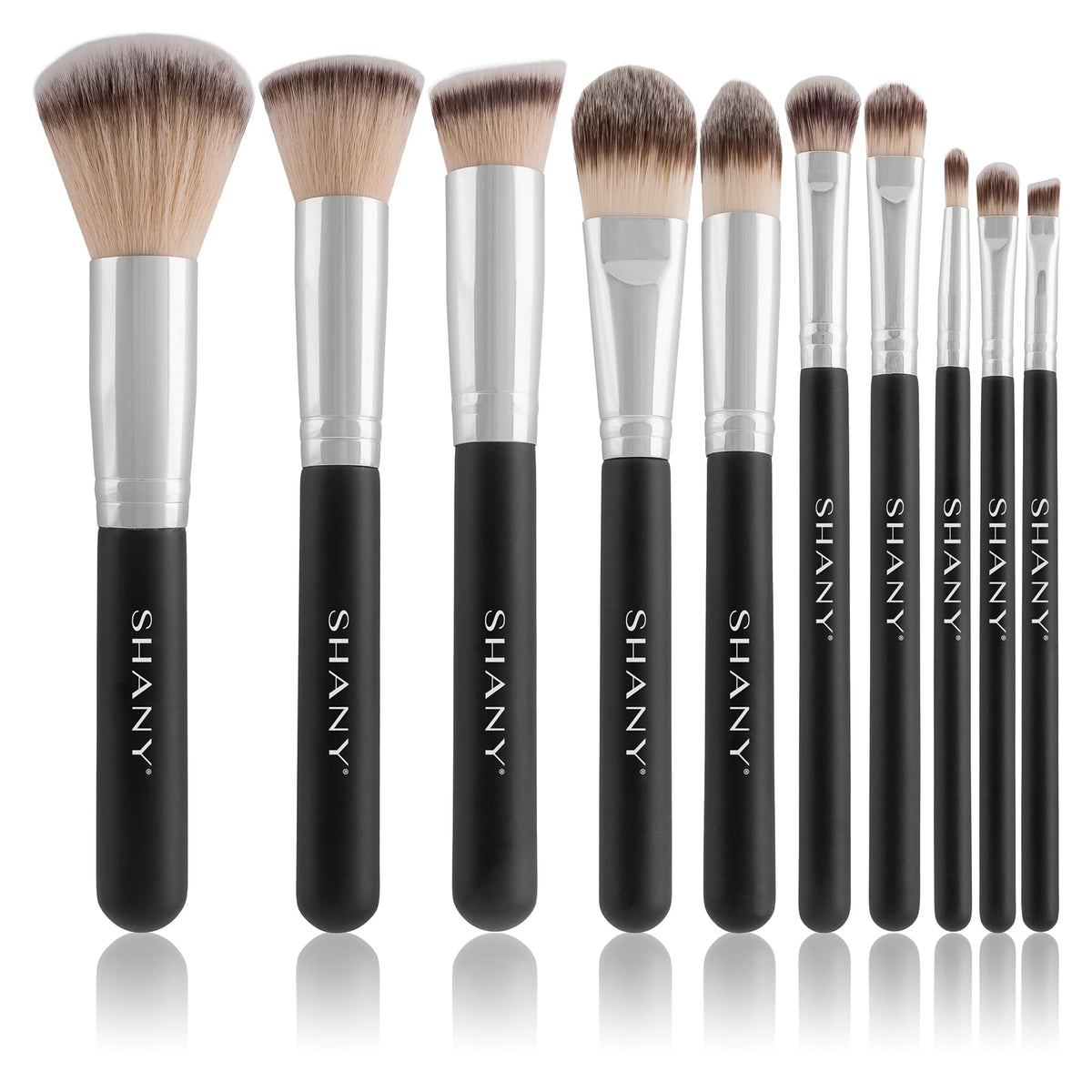 SHANY Vegan Makeup Brushes - 6 PC Double Sided Travel Make up Brushes with Brush storage Pouch - Old Style