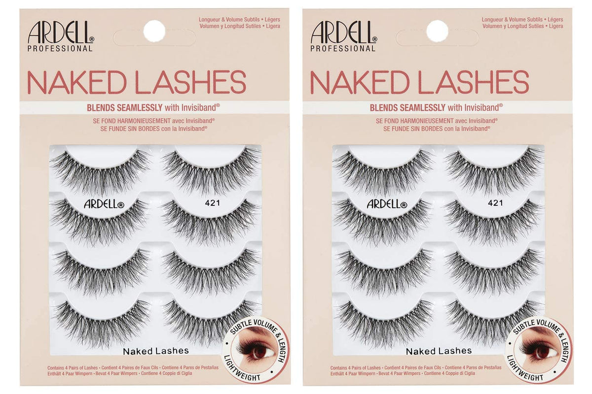 Ardell Naked Lashes 421 Subtle Volume Natural Look False Eyelashes, 4 Pairs