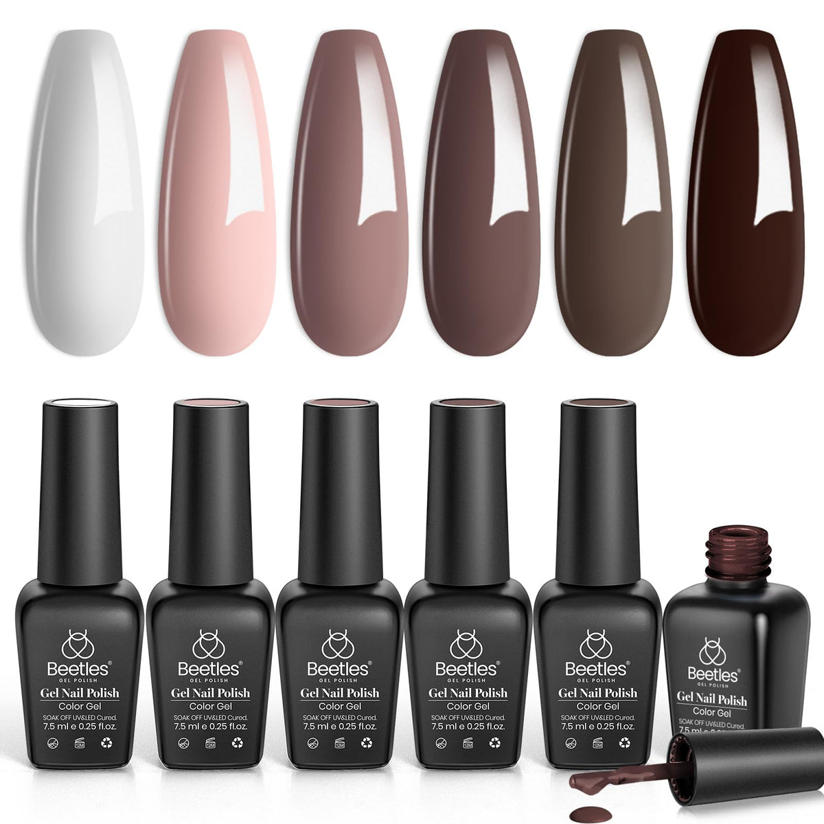 beetles Gel Polish Whispers of Love Jelly Gel Nail Polish Set, 6 Colors