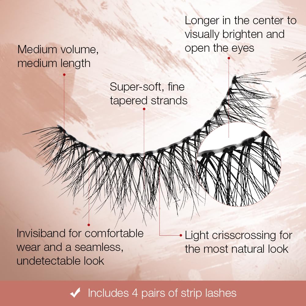 Ardell Naked Lashes 421 Subtle Volume Natural Look False Eyelashes, 4 Pairs