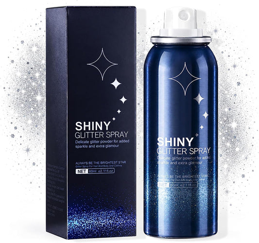 HANYWIL Body Glitter, Glitter Spray for Hair and Body, Spray, Hairspray Clothes, Long-Lasting Shimmer Suitable Stage, Festival Rave Makeup Prom 2.11 Fl Oz