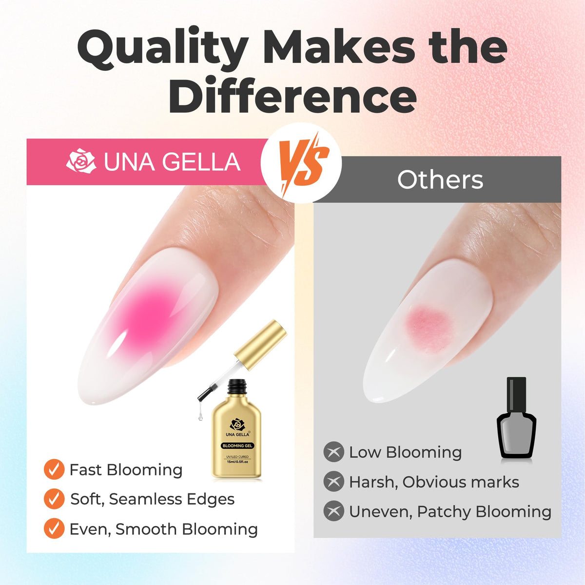 UNA GELLA Solid Nail Glue Super Strong for Press On Nails & Nail Tips 15g
