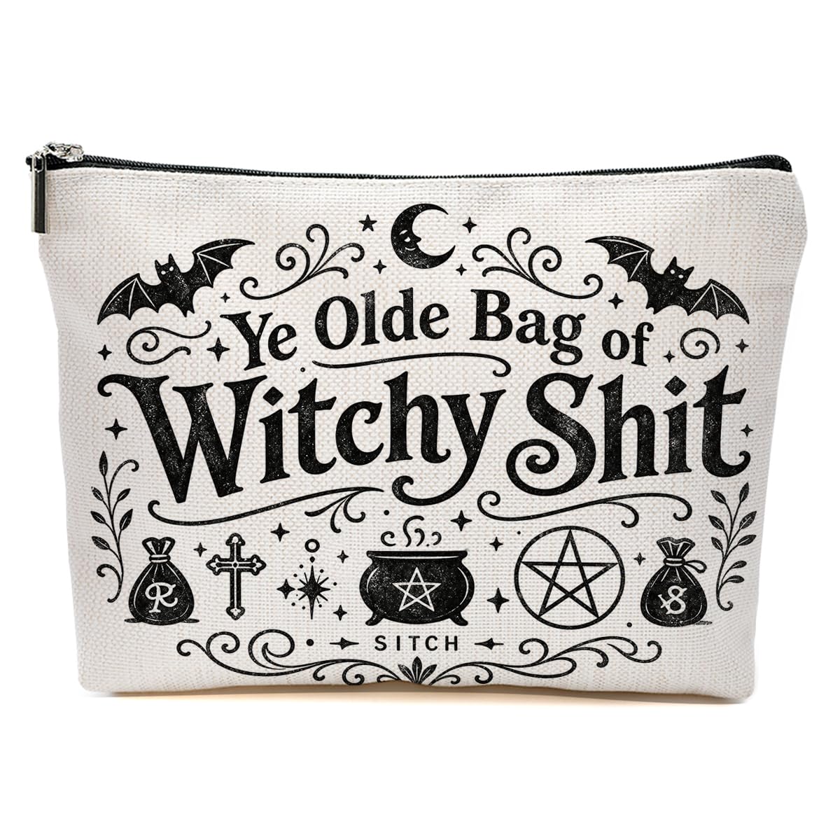 Funny Poisons Makeup Bag, Witchy Gifts Cosmetic Bag Travel Toiletry Bags